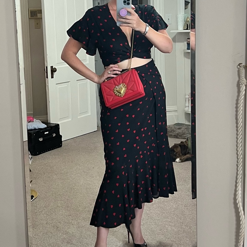 Beach Bunny Black and Red Heart Skirt